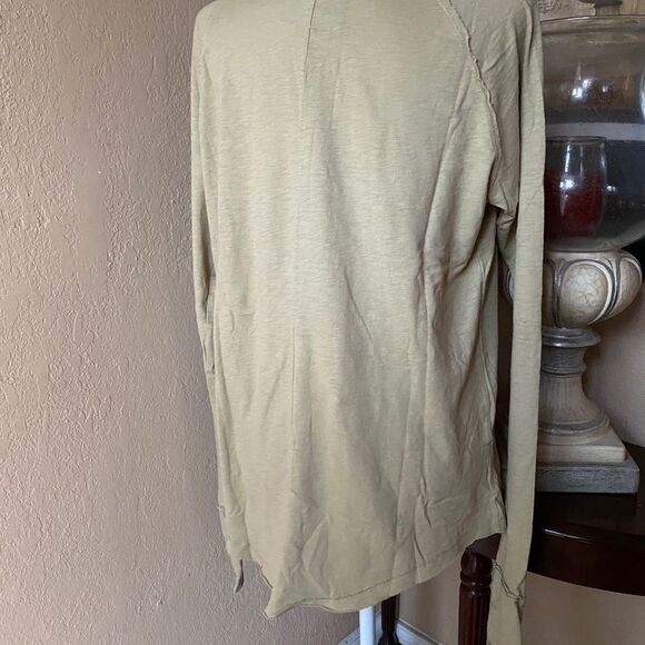 FREE PEOPLE ARDEN T SHIRT LONG SLEEVE SMALL ARMY COLOR NWT - Picture 6 of 11
